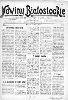 Nowiny Białostockie : tygodnik bezpartyjny i niezależny 1924, nr 19
