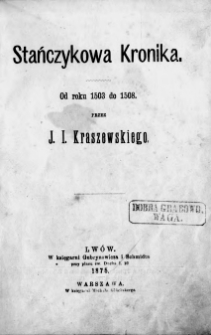 Stańczykowa kronika : od roku 1503 do 1508