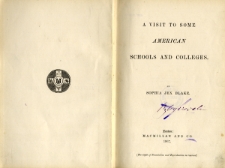 A visit to some american schools and colleges