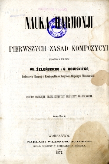 Nauka harmonji oraz pierwszych zasad kompozycji