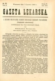 Gazeta Lekarska 1890 R.25, t.10, nr 23