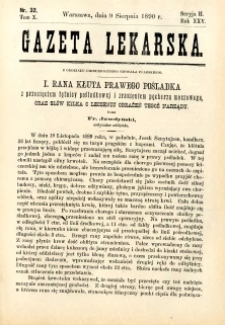Gazeta Lekarska 1890 R.25, t.10, nr 32