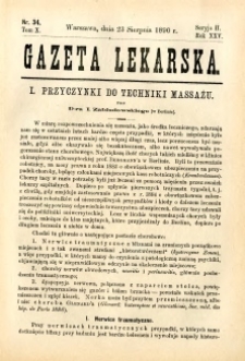 Gazeta Lekarska 1890 R.25, t.10, nr 34