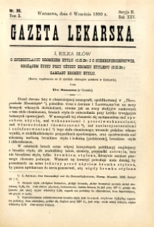 Gazeta Lekarska 1890 R.25, t.10, nr 36