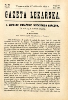 Gazeta Lekarska 1890 R.25, t.10, nr 40