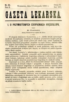 Gazeta Lekarska 1890 R.25, t.10, nr 45