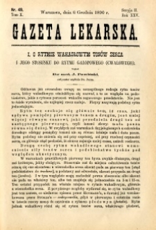 Gazeta Lekarska 1890 R.25, t.10, nr 49
