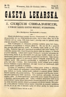 Gazeta Lekarska 1890 R.25, t.10, nr 51