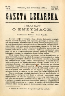 Gazeta Lekarska 1890 R.25, t.10, nr 52