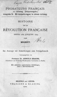 Histoire de la Revolution Francaise depuis 1789 jusqu'en 1793