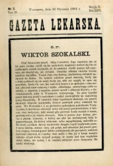 Gazeta Lekarska 1891 R.26, t.11, nr 2