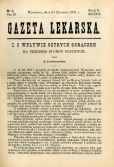 Gazeta Lekarska 1891 R.26, t.11, nr 5