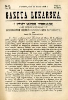 Gazeta Lekarska 1891 R.26, t.11, nr 11