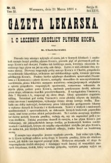 Gazeta Lekarska 1891 R.26, t.11, nr 12