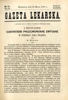 Gazeta Lekarska 1891 R.26, t.11, nr 13