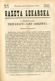 Gazeta Lekarska 1891 R.26, t.11, nr 16