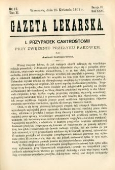 Gazeta Lekarska 1891 R.26, t.11, nr 17