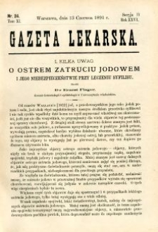 Gazeta Lekarska 1891 R.26, t.11, nr 24