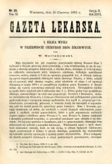 Gazeta Lekarska 1891 R.26, t.11, nr 25