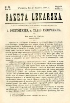 Gazeta Lekarska 1891 R.26, t.11, nr 26