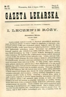 Gazeta Lekarska 1891 R.26, t.11, nr 27