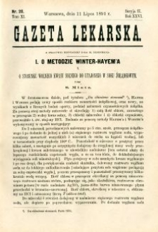 Gazeta Lekarska 1891 R.26, t.11, nr 28