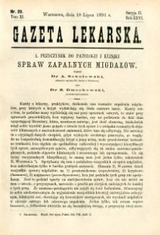 Gazeta Lekarska 1891 R.26, t.11, nr 29