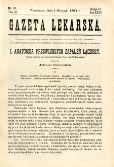 Gazeta Lekarska 1891 R.26, t.11, nr 31