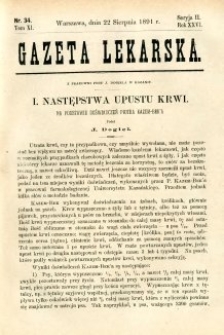Gazeta Lekarska 1891 R.26, t.11, nr 34