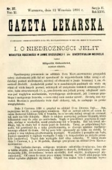 Gazeta Lekarska 1891 R.26, t.11, nr 37