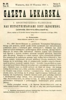 Gazeta Lekarska 1891 R.26, t.11, nr 38