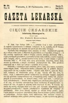 Gazeta Lekarska 1891 R.26, t.11, nr 44