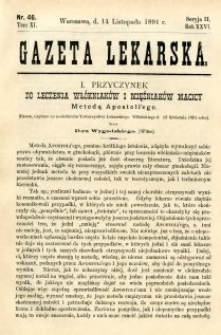 Gazeta Lekarska 1891 R.26, t.11, nr 46