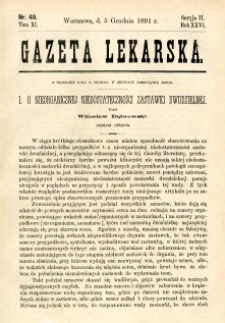 Gazeta Lekarska 1891 R.26, t.11, nr 49