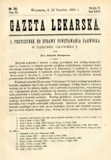 Gazeta Lekarska 1891 R.26, t.11, nr 50