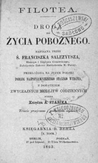 Filotea : droga do życia pobożnego