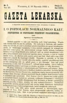 Gazeta Lekarska 1892 R.27, t.12, nr 3