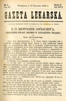 Gazeta Lekarska 1892 R.27, t.12, nr 5