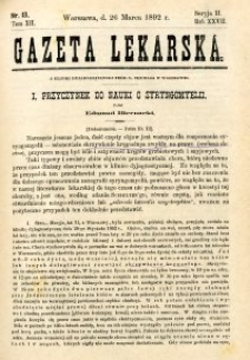 Gazeta Lekarska 1892 R.27, t.12, nr 13