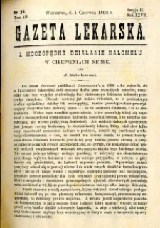 Gazeta Lekarska 1892 R.27, t.12, nr 23
