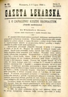 Gazeta Lekarska 1892 R.27, t.12, nr 28