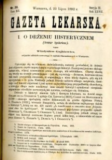 Gazeta Lekarska 1892 R.27, t.12, nr 30