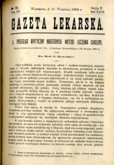 Gazeta Lekarska 1892 R.27, t.12, nr 37