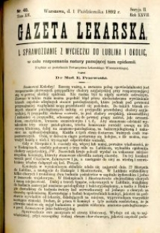 Gazeta Lekarska 1892 R.27, t.12, nr 40