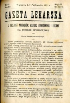 Gazeta Lekarska 1892 R.27, t.12, nr 41