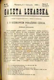 Gazeta Lekarska 1892 R.27, t.12, nr 45