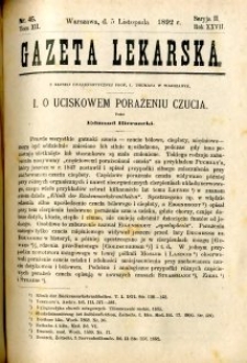 Gazeta Lekarska 1892 R.27, t.12, nr 45