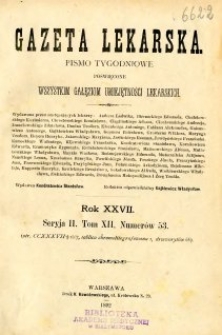 Gazeta Lekarska 1892 R.27 : spis treści tomu XII