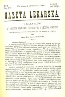 Gazeta Lekarska 1893 R.28, t.13, nr 2