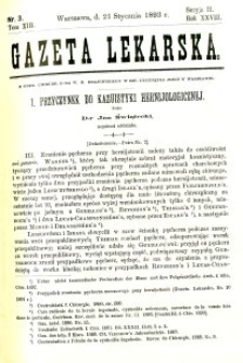 Gazeta Lekarska 1893 R.28, t.13, nr 3